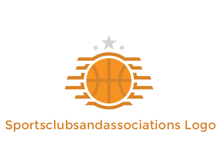 lines around basketball with stars above