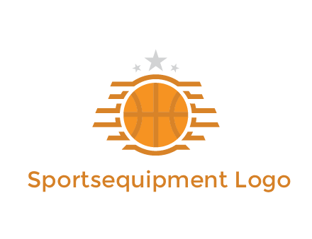 lines around basketball with stars above