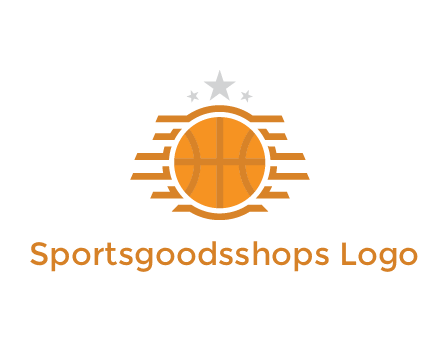 lines around basketball with stars above