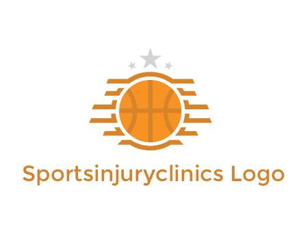 lines around basketball with stars above