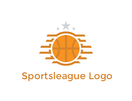 lines around basketball with stars above