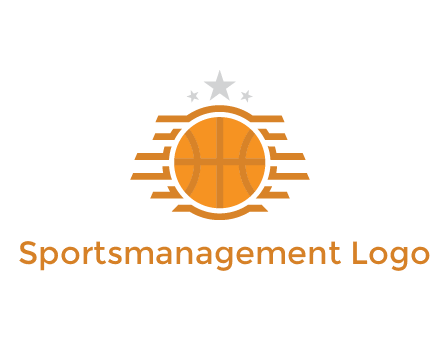 lines around basketball with stars above