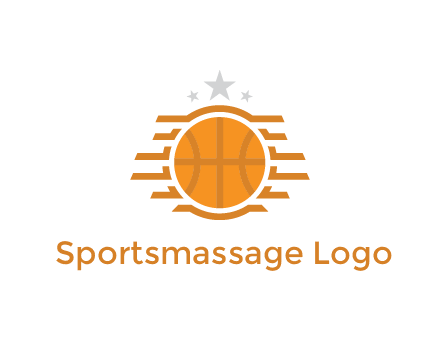 lines around basketball with stars above