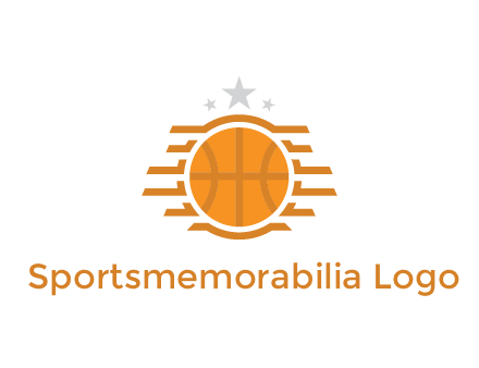 lines around basketball with stars above