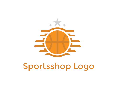 lines around basketball with stars above