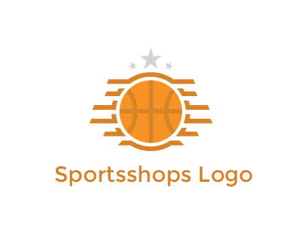 lines around basketball with stars above