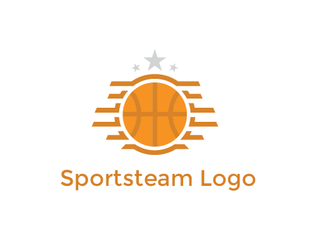 lines around basketball with stars above
