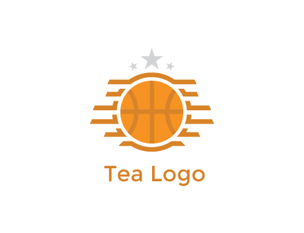 lines around basketball with stars above