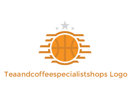 lines around basketball with stars above