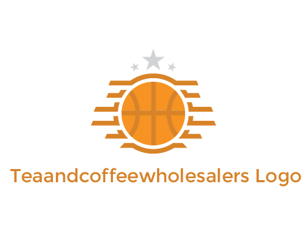 lines around basketball with stars above