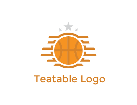 lines around basketball with stars above