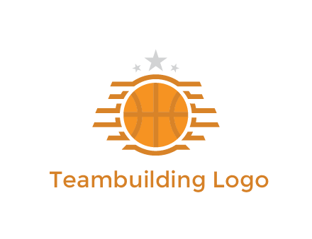 lines around basketball with stars above