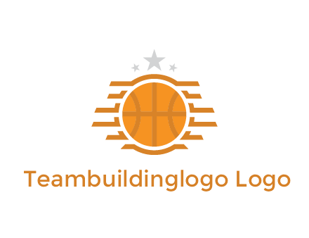 lines around basketball with stars above