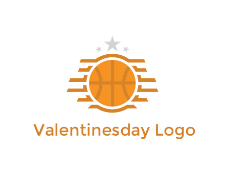 lines around basketball with stars above
