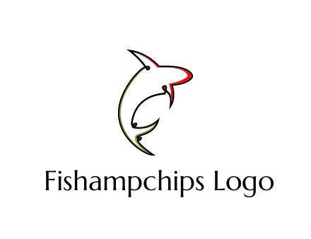 abstract line art shark