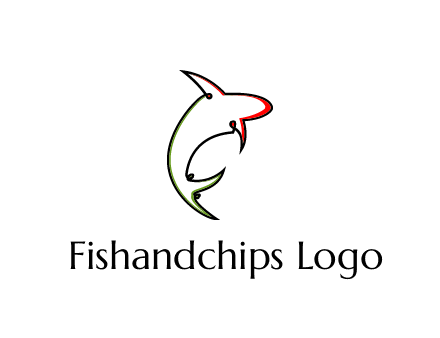 abstract line art shark