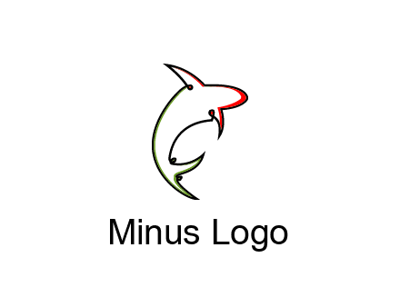 abstract line art shark