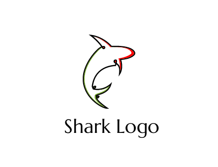 abstract line art shark