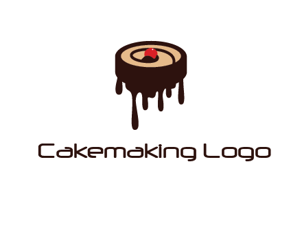 melting chocolate cake with cherry
