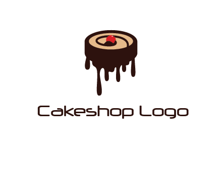 melting chocolate cake with cherry