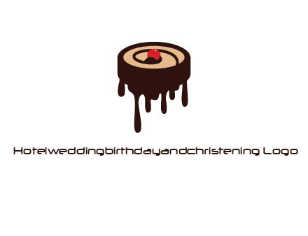 melting chocolate cake with cherry