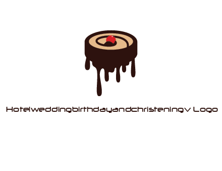 melting chocolate cake with cherry