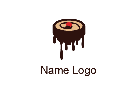 melting chocolate cake with cherry