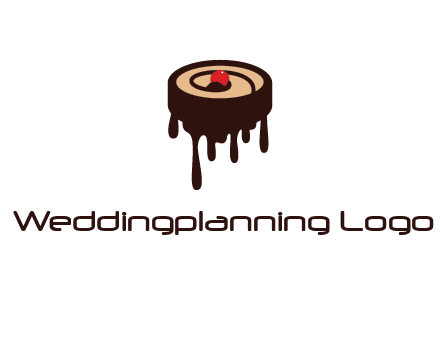 melting chocolate cake with cherry