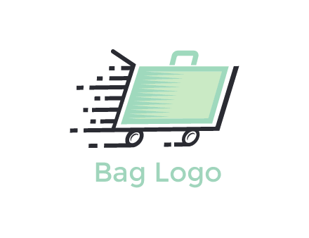 suitcase in shopping cart