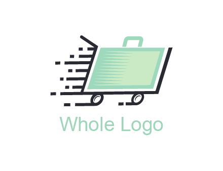 suitcase in shopping cart