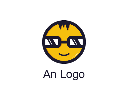 smiley face with glasses