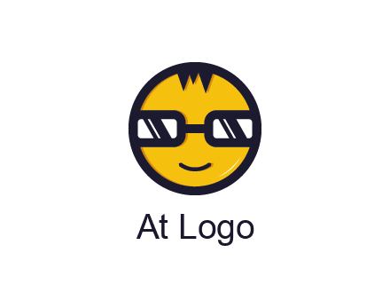 smiley face with glasses