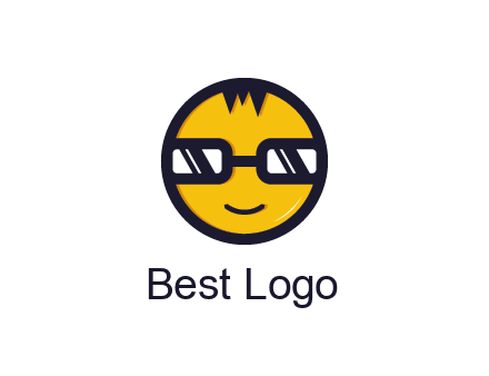 smiley face with glasses