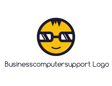 smiley face with glasses