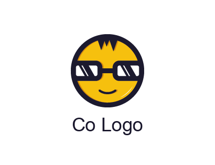 smiley face with glasses