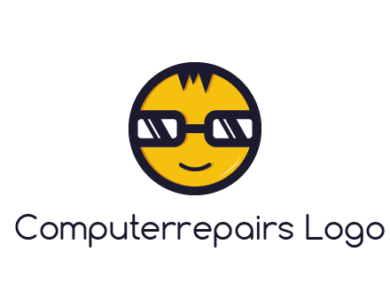 smiley face with glasses