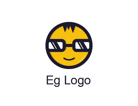 smiley face with glasses