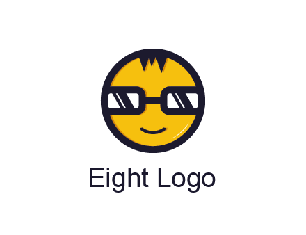 smiley face with glasses