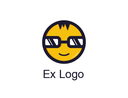 smiley face with glasses