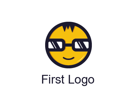 smiley face with glasses