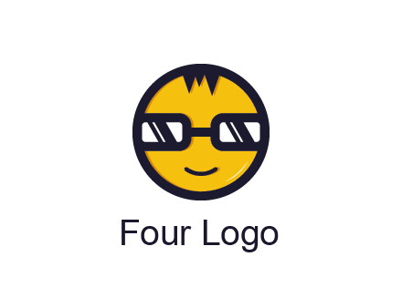 smiley face with glasses