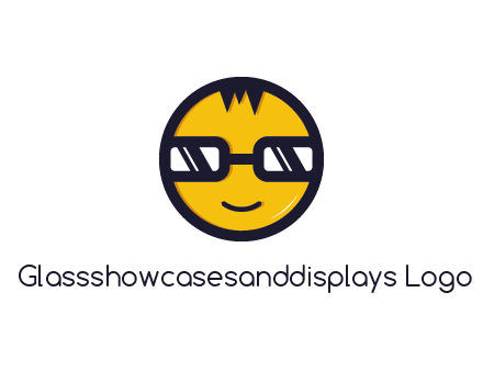 smiley face with glasses