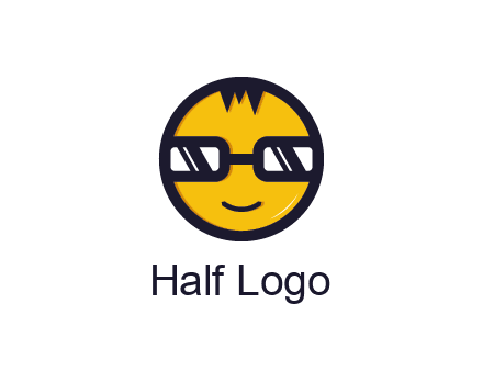 smiley face with glasses