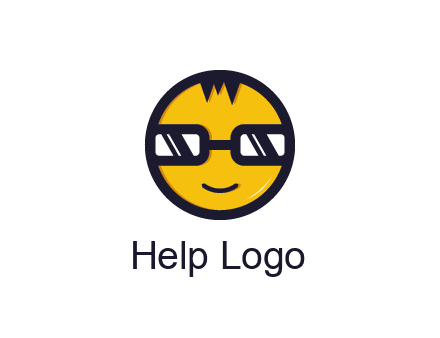 smiley face with glasses