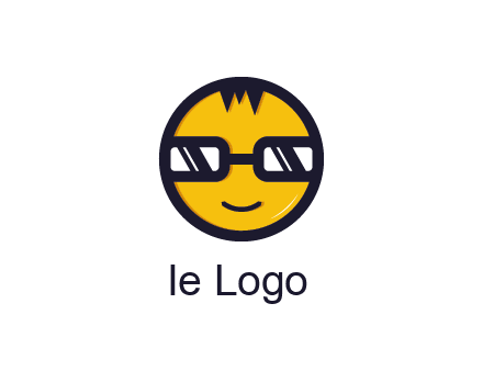 smiley face with glasses