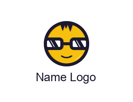 smiley face with glasses