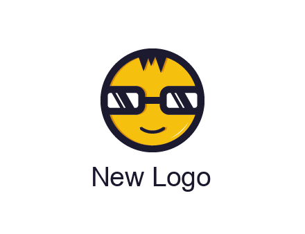 smiley face with glasses