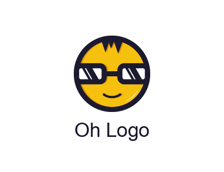 smiley face with glasses