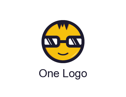 smiley face with glasses