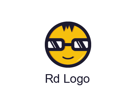 smiley face with glasses